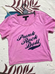 Pink "Punk Rock Doll" Graphic Tee