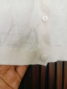 Cream Cropped Cardigan