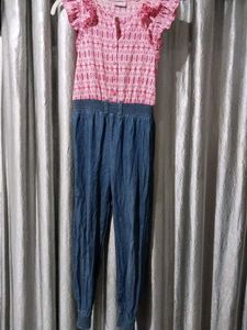Cute Pink & Blue Jumpsuit