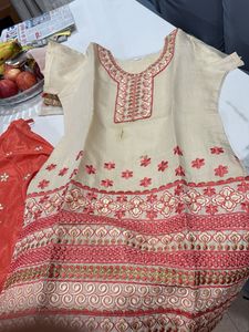 Designer Kurta Set with Dupatta lil spot on it