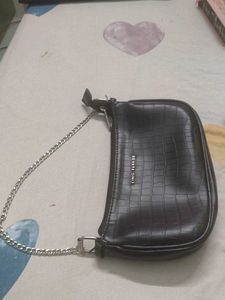Brown Lino Perros Croc-Embossed Handbag