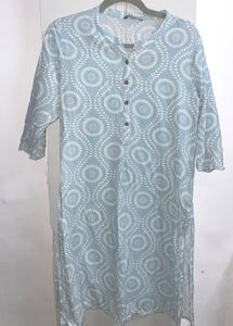 Light Blue Printed Kurta