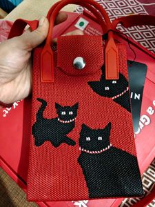 Cute Red Cat Crossbody Bag