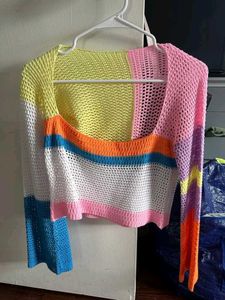 Y2K Bohemian Cropped Crochet Top