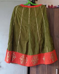 Olive Ankle length Ghaghra