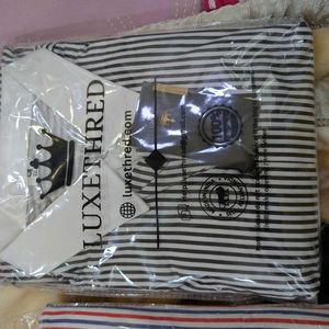 LuxeThread Striped black and white shirt 44 size