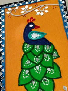 Peacock &amp; Lotus Handmade Wall Art