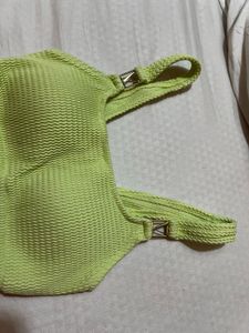 VS Lime Green Textured Bikini Top