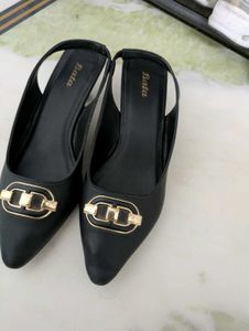 Bata Black Slingback Heels