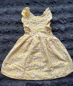 Cute Yellow Daisy Print Dress