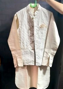 CREAM 3 PIECE KURTA SET