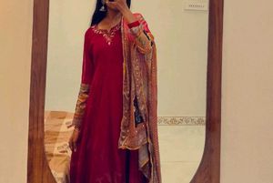 Elegant Red Ethnic Gown