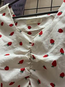 Cute Strawberry Print Cropped Top