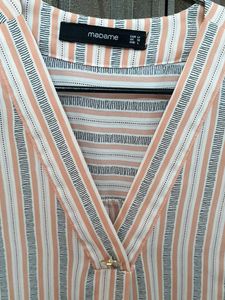 Madame Striped V-Neck Shirt style Top