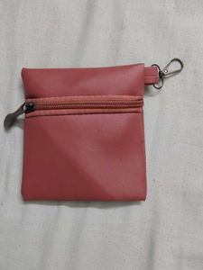 Cute Pink Coin Pouch with Zipper