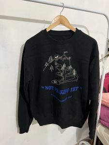 Black Graphic Print Long Sleeve Top