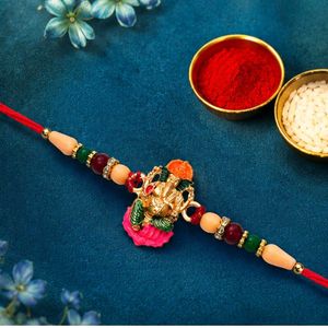 Ganesha Charm Rakhi Bracelet 3  pc