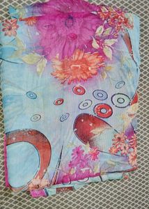 Light Blue Floral Saree
