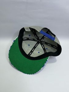 Grey Skull Print Snapback Hat