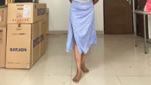 Blue Floral Print Maxi Dress