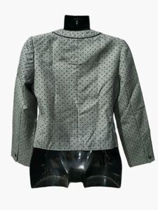 Elegant Polka Dot Grey Korean Blazer