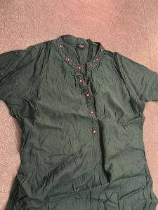 Combo of 2Elegant Green Embroidered Kurtas
