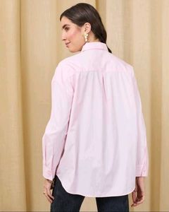 Soft Pink Collared Button-Up Shirt