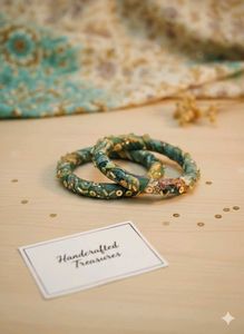 Handcrafted Fabric Bangles (Set Of 2)
