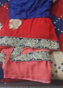 Elegant Red &amp; pink saree