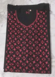 unstitched embroidery black full suit piece