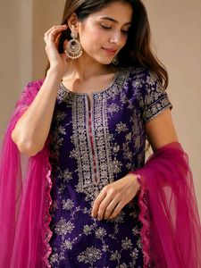 Royal Blue Sharara Suit (XL - Size)