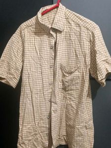Men's Checked Button-Down Shirt Size 24