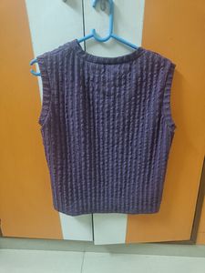 Textured Purple Sleeveless Top