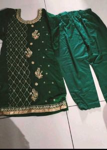 Cotton paint plazo stiched suit