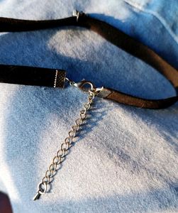 Elegant Black Choker with Flower Pendant