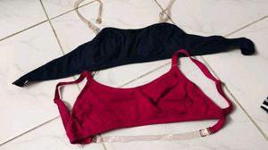 Comfortable Bra Set - Red & Black