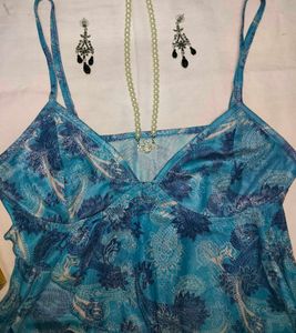 Blue boho paisley print cami top