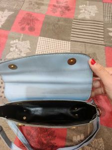 Chic Baby Blue Croc Embossed Handbag
