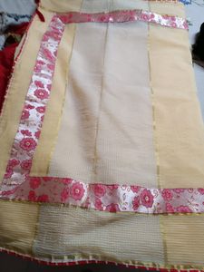 Red And Cream Saree