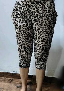 Leopard Print Cropped Pants