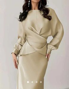 Elegant Satin Wrap Gown