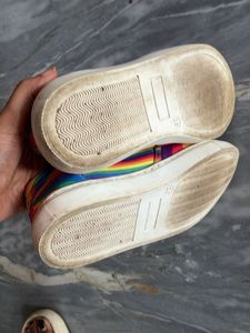 Vibrant Rainbow Slip-On Shoes