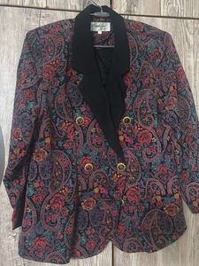 Vintage Floral Double-Breasted Blazer