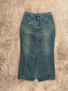 Classic Wash Denim Maxi Skirt