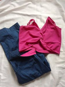 pink sleeveless Top