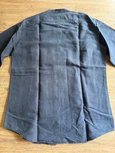 Men's Long Sleeve Band Collar Linen Shirt