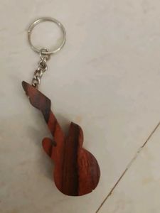 Guitar Keychain with Letter L