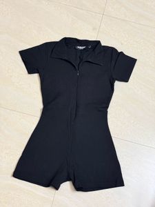 Black Zip-Up playsuit Romper
