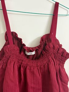 Chic Ruffled Maroon Top👠🥤❤️‍🔥