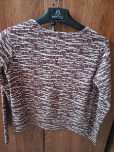 Chic Brown &amp; White Geometric Cardigan